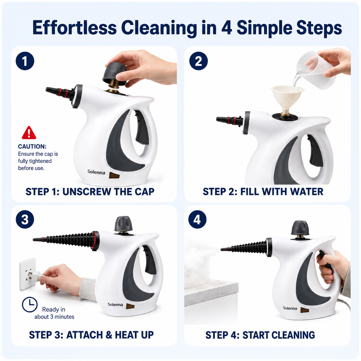 Solenna™ - Handheld Steam Cleaner